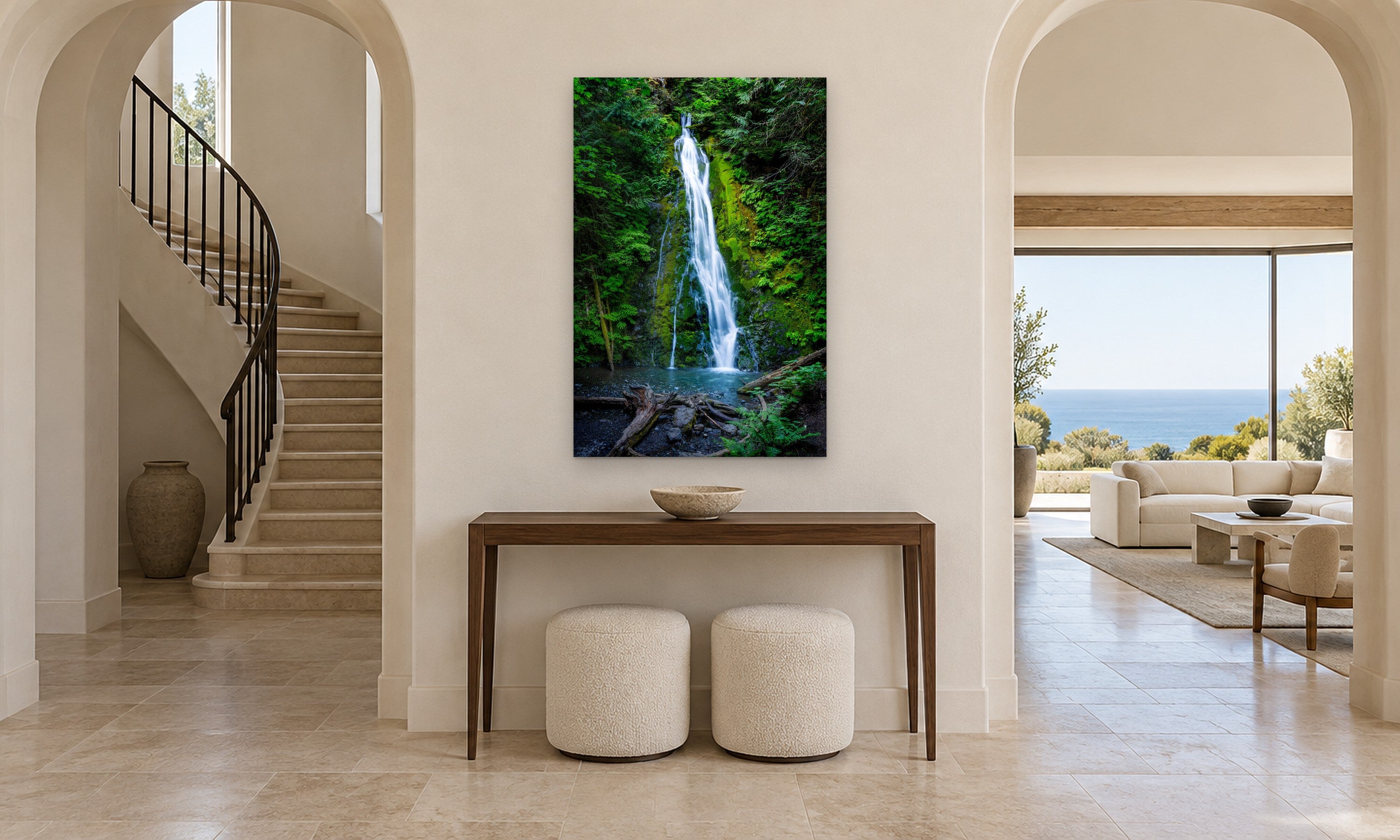 The Veil by Aaron Chang, shown in an arched entry hall