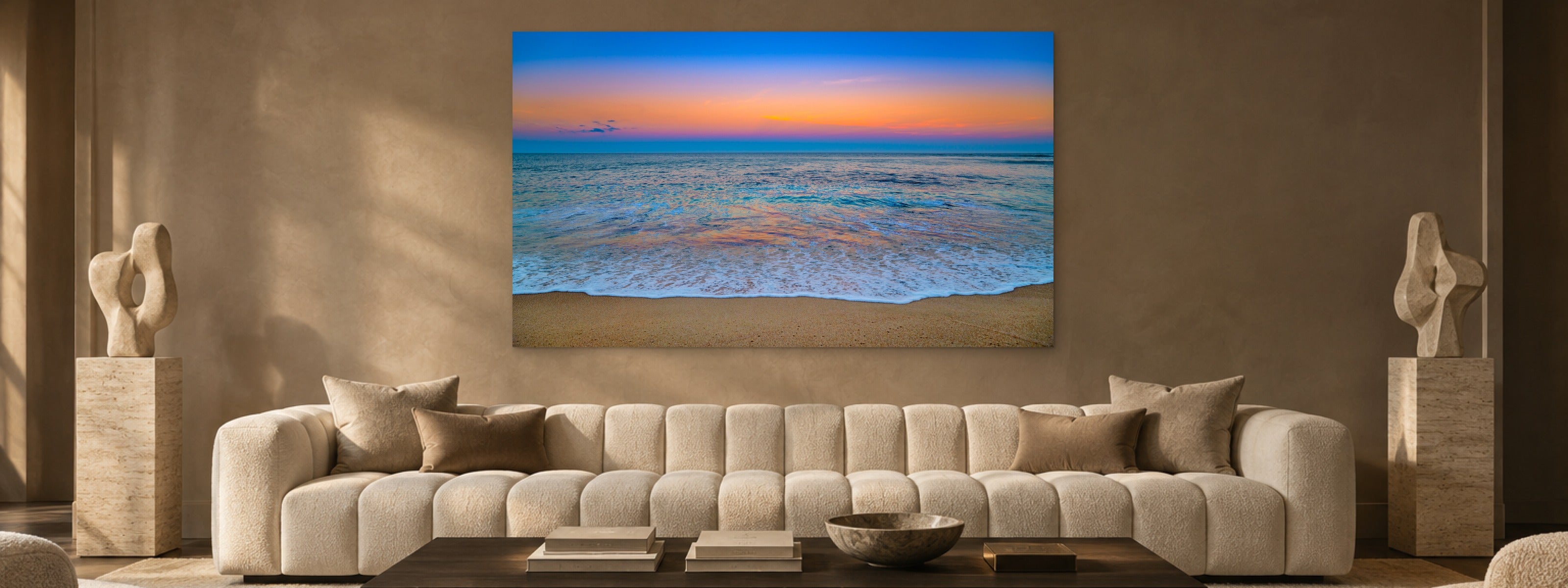 Pastel Beach by Aaron Chang in a modern lounge