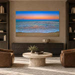 Pastel Beach by Aaron Chang in a library with leather chairs