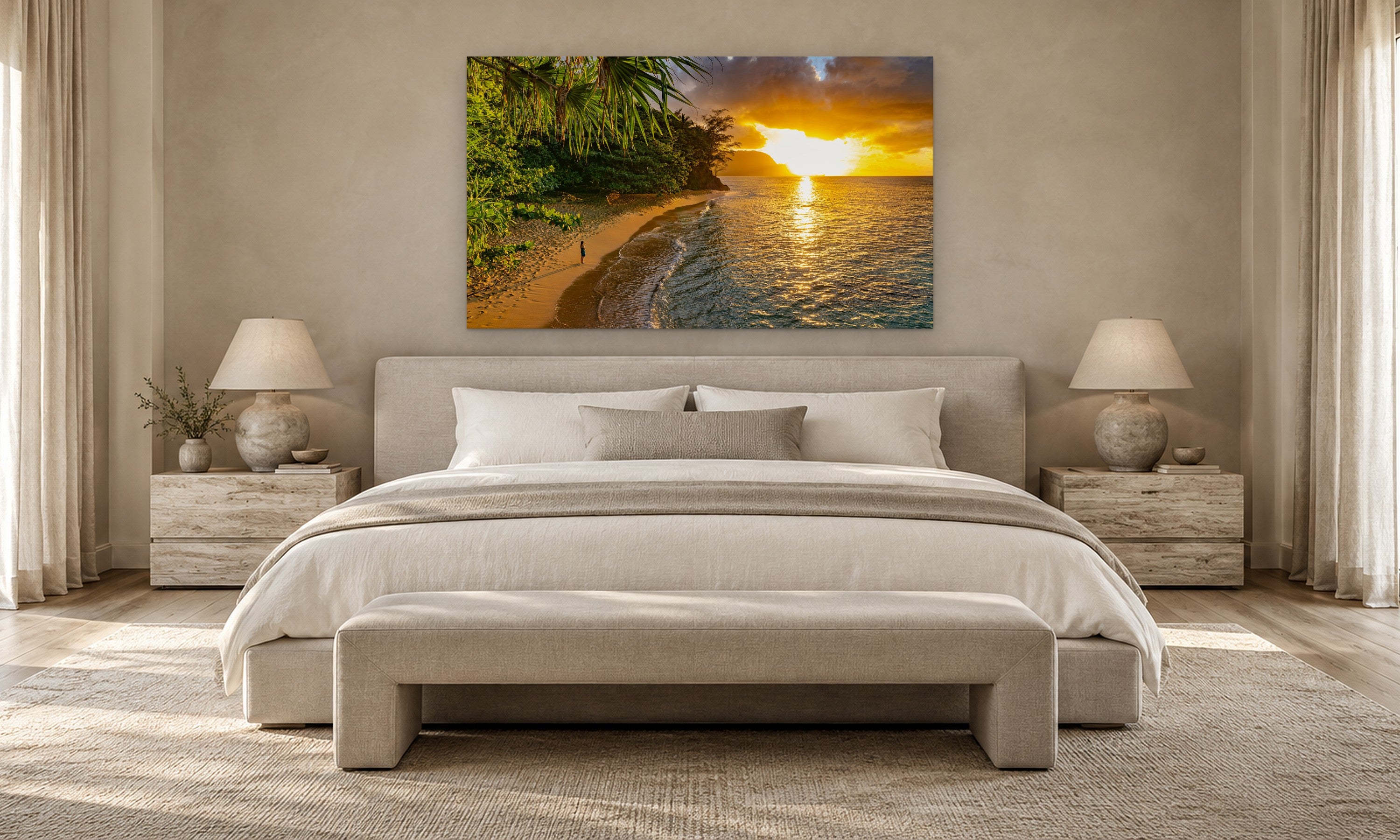 Hideaway Beach by Aaron Chang, shown in a serene bedroom