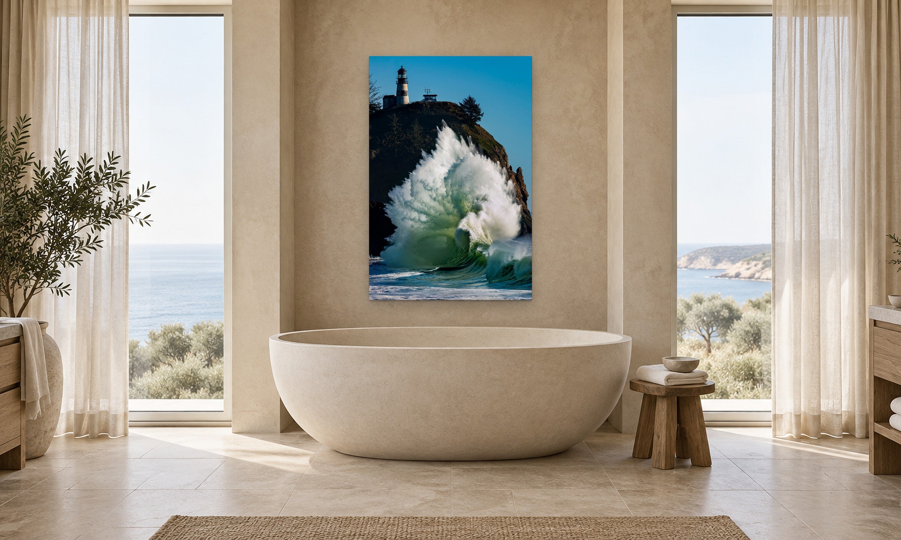 Lighthouse by Aaron Chang, shown in a spa bathroom
