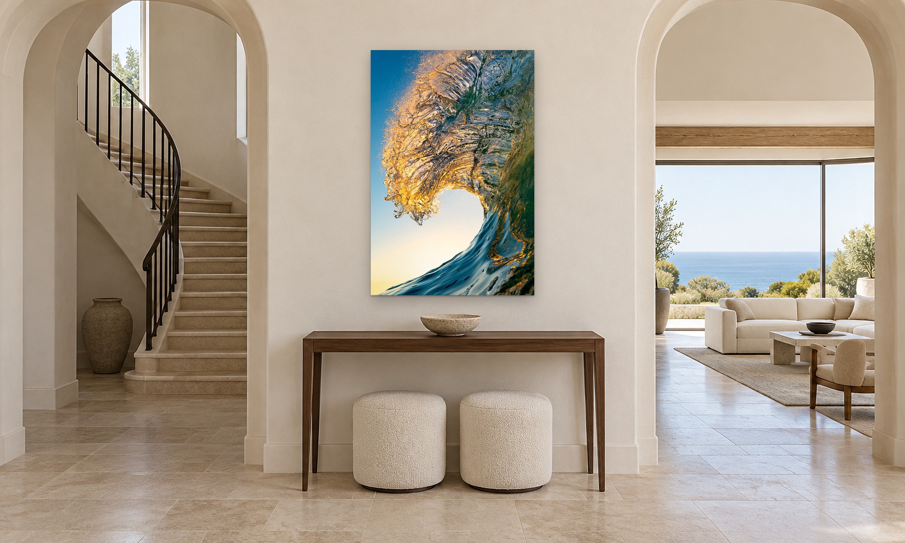 Lion's Mane by Aaron Chang, shown in an arched entry hall