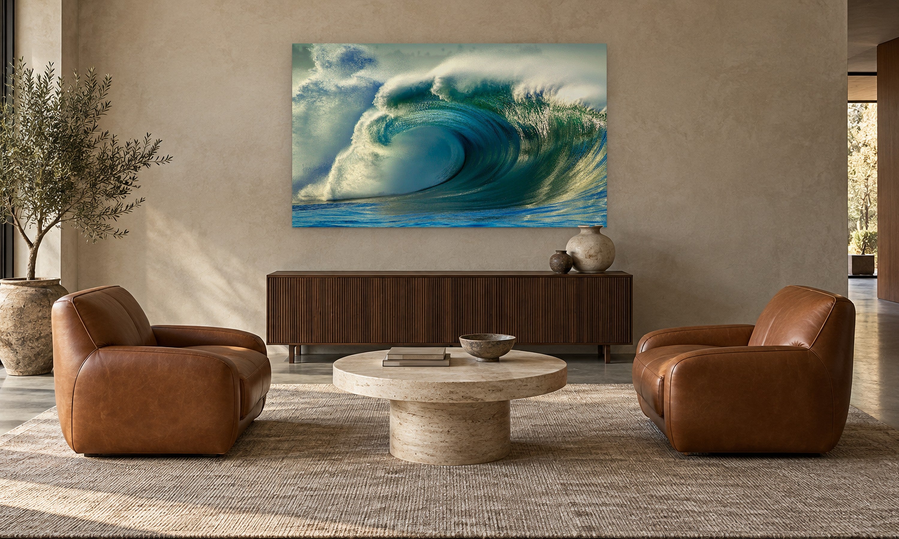 Morning Crest by Aaron Chang, shown in a collector’s lounge