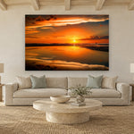 My Dog and Me by Aaron Chang, shown in a coastal living room