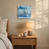 Sea Splash 12" x 12" wall art above a bedroom nightstand