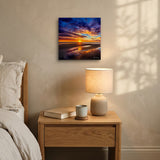 Spectacular Sunset 12" x 12" wall art above a bedroom nightstand