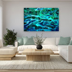Tonga Water Single (Horizontal) by Aaron Chang, shown in an ocean-view living room
