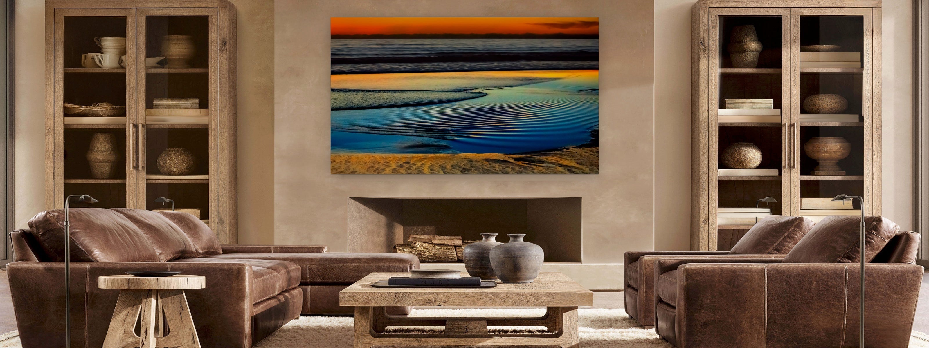 Whisper by Aaron Chang, shown in a living room with display cabinets