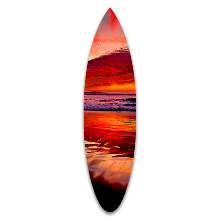 Kirk Bierke Sunset Beach サーフボード レッド Seaside Sunset Shortboard – AaronChang.com